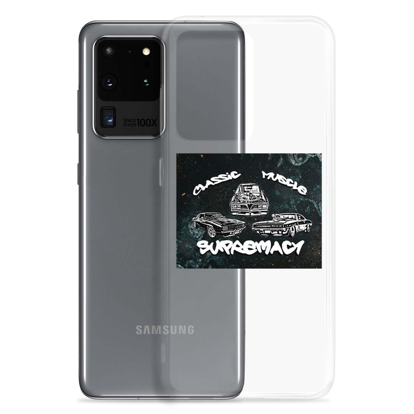 Funda transparente Classic Muscle Supremacy para dispositivos Samsung